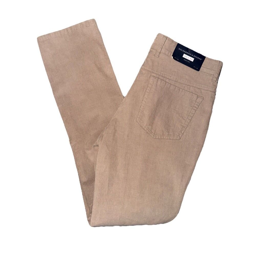 NEW Holderness & Bourne Baxter Burgundy Corduroy Tailored Chino Pants Size 30/32